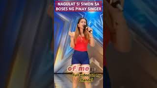 UNBELIEVABLE VOICE Simon nagulat sa boses ng Pinay singer viralshorts trending america agt [upl. by Celin]