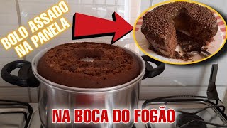 BOLO DE CHOCOLATE FOFINHO ASSADO NA PANELA OU FRIGIDEIRA NA BOCA DO FOGÃO [upl. by Iviv]