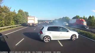 Coach crash avoided on the M40 dash cam [upl. by Svoboda]