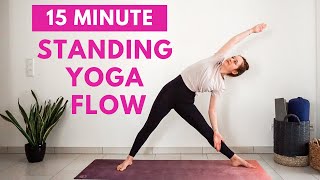 15 min STANDING YOGA FLOW  Yoga without mat  Yoga with Uliana [upl. by Musihc]