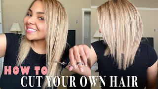 HOW TO CUT YOUR OWN HAIR AT HOME  DIY Layered Haircut Tutorial [upl. by Ridgley]