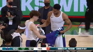 Giannis trading jerseys with LaMelo is dope 🙌 [upl. by Eenhpad]