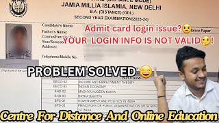 Jamia Distance Admit Card Login Problem Kaise Thik KareJamia Distance AdmitCard Login Problem Solve [upl. by Enneirdna194]