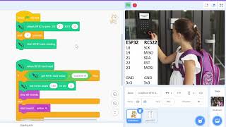 Sensor Kit Using NFC RC522 Reader amp SG90 Servo to make a RFID based Door Lock in Scratch with ESP32 [upl. by Enitsed]