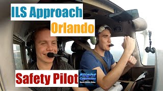 Flying With A Safety Pilot ILS Approach Orlando Executive ATC Audio [upl. by Eltotsira]