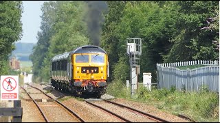 Class 47 clag at Woburn Sands with new Class 720 for Wolverton Works [upl. by Nevar]