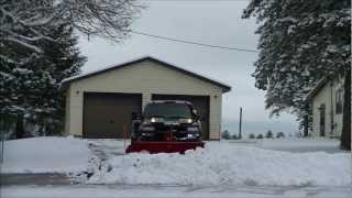 Snow Plowing with my 2002 Chevy Silverado Dually Duramax Western Plow [upl. by Lerret238]