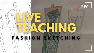 Monica Monique is live Teaching Fashion Sketching [upl. by Iram]