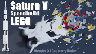 LEGO 92176 NASA Apollo Saturn V Speedbuild Transformer  21309 LEGO Rendered Blender Geometry Nodes [upl. by Witkin213]