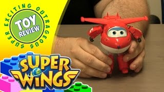 Super Wings Transforming Planes Jett by Auldey  Toy Review [upl. by Rehpinej]