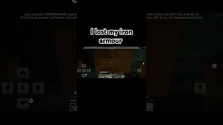 I lost my iron armour in mcpe minecraft shorts [upl. by Rinee]