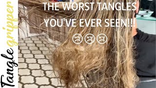 How to effectively detangle MATTED TANGLED KNOTTED hair easily [upl. by Melvina319]