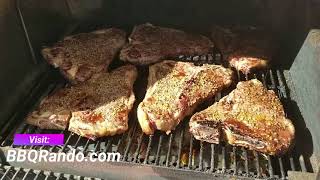 Smoked TBones Traeger Pellet Smoker [upl. by Aihsilat668]