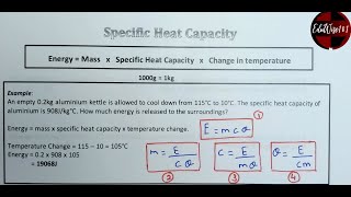 GCSE AQA  OCR  IGCSE  EDEXCEL Specific Heat Capacity SHC calculations  Energy [upl. by Rhetta]