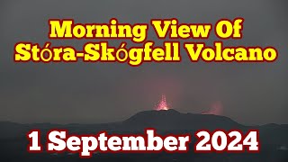 Morning View Of StóraSkógfell Volcano Active Vents Iceland Volcano Fissure Eruption Sound [upl. by Aramen]