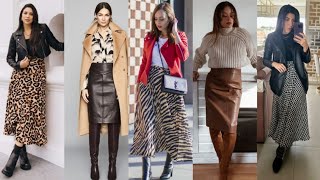 🍷IDEAS MODERNAS CON FALDAS🍷 ❄️LOOKS PARA INVIERNO ❄️🤍MODA MUJER 🤍 [upl. by Noiemad]