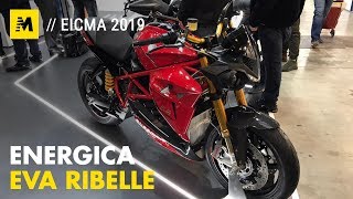 Energica Eva Ribelle a EICMA 2019 ENGLISH SUB [upl. by Devin324]