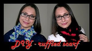 How To Crochet for Beginners  Easy Ruffled Scarf [upl. by Qulllon]