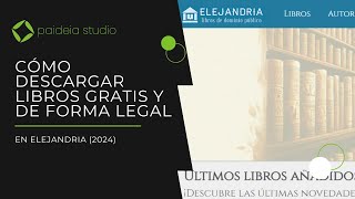 Cómo descargar libros gratis y de forma legal en Elejandria 2024 [upl. by Shantha]