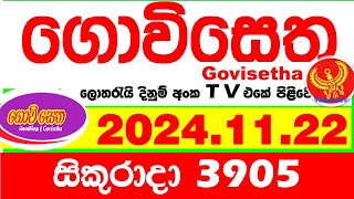 Govisetha 3905 20241122 Today nlb Lottery Result අද ගොවිසෙත දිනුම් ප්‍රතිඵල Lotherai dinum anka [upl. by Notsua58]