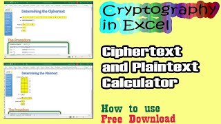 Cryptography in Excel  Ciphertext amp Plaintext Calculator  How to use  Free download [upl. by Solon]