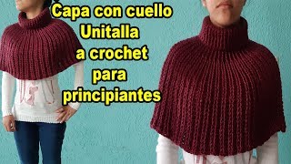 capa a crochet  tutorial  tejido facil  poncho a crochet para principiantes [upl. by Faustina]