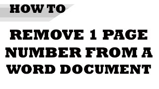 How to remove specific page numbers in word [upl. by Willet]