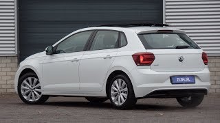 Volkswagen NEW Polo 2018 Highline Pure White 16 inch Las Minas walk aroud amp inside detail [upl. by Sidon]