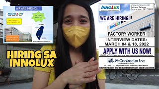 Taiwan factory worker hiring  hiring sa innolux  Kamille Parairo [upl. by Anah]