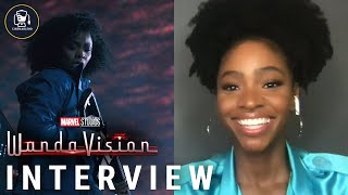 Teyonah Parris Talks WandaVision Captain Marvel amp More [upl. by Llevaj146]