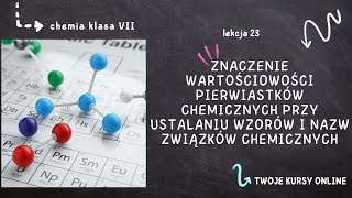 Chemia klasa 7 Lekcja 23  Znaczenie wartościowości pierwiastków chemicznych [upl. by Entirb]