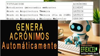 Generador de acrónimos automáticos desde Excel [upl. by Anatniuq]