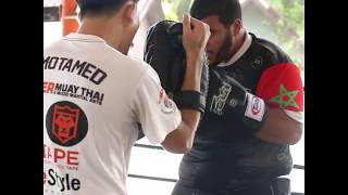 Abderrahman Barkouch on pads with Kru Lai [upl. by Aleak]