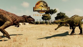 Allosaurus VS Suchomimus  Jurassic world evolution 2  Jurassic Battles [upl. by Atteyram]