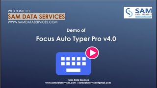 Focus Auto Typer Pro 40  Automatic Typing Software  Sam Data Services [upl. by Eiramanig]