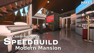 Bloxburg Contemporary Warm Modern Mansion Interior Speedbuild 295k [upl. by Tletski]