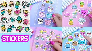 Cute sticker drawing painting and colouring for kids and ToddlersDIY cute Stricker making ideas [upl. by Nihsfa]