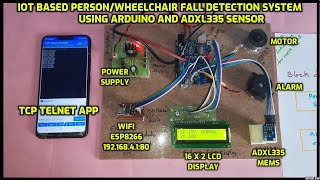 IOT Based PersonWheelchair Fall Detection System Using Arduino and ADXL335 Sensor [upl. by Haimes174]