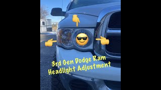 20022008 Dodge Ram Headlight Adjustment [upl. by Skyla537]