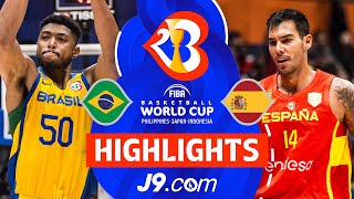 Brazil 🇧🇷 vs Spain 🇪🇸  J9 Highlights  FIBA Basketball World Cup 2023 [upl. by Ynohta933]