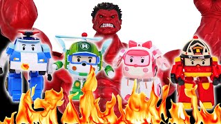 Red Hulk Is Here Robocar Poli Help 토이마트TV [upl. by Alios28]