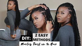 SIMPLE DIY Knotless MARELY TWIST on 4C Hair  No Tension  Step by Step VERY DETAILED [upl. by Seek]