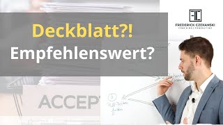 Bewerbung Deckblatt  Wann macht es Sinn [upl. by Ahsoj716]