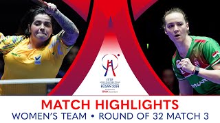 Bruna Alexandre BRA vs Bernadett Balint HUN  WT R32  Match 3  ITTFWorlds2024 [upl. by Thaine]