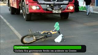 Ocorrências ciclista fica gravemente ferido em acidente no Centro de Curitibanos [upl. by Bozovich537]