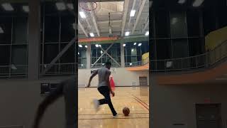 How I made the World’s famous trickshot kicking a Football⚽️ into a Basketball Hoop from Fullcourt😳🤯 [upl. by Ainitsirk]