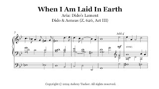 Organ When I Am Laid In Earth Dido’s Lament Aria  Dido amp Aeneas Z 626 Act III  Henry Purcell [upl. by Mahgirb]