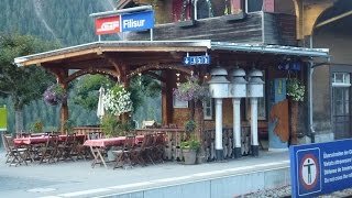 Evening Trains At Filisur Bahnhof Switzerland [upl. by Sirama438]