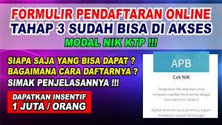 PENDAFTARAN TAHAP 3 SUDAH BISA DI AKSES  INSENTIF 1JUTA PROGRAM BANTUAN APB 2021 [upl. by Nabila740]