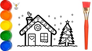 How to Draw snow house drawing Painting and Coloring for Kids amp Toddlers  Draw Paint and Learn [upl. by Karena82]